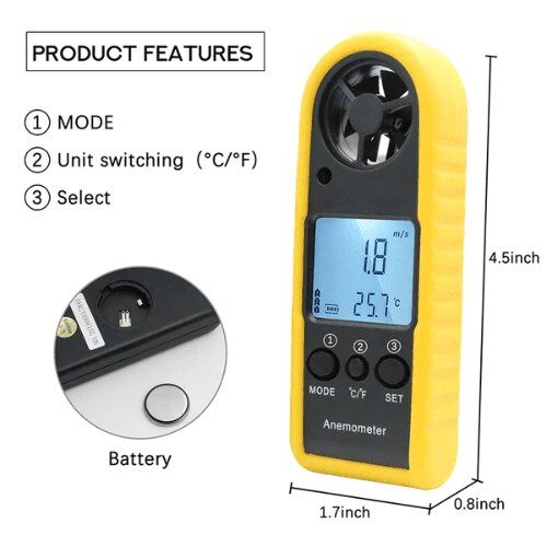 Máy đo tốc độ gió cầm tay HTI HT-383 4 Máy đo tốc độ gió cầm tay HTI HT-383 - Ảnh 2