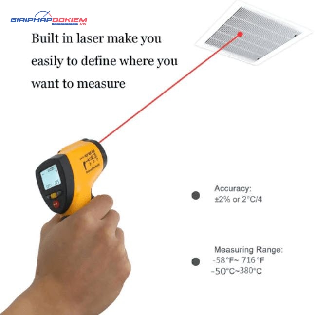 Súng đo nhiệt độ không tiếp xúc Hti HT-88A/88C 5 Súng đo nhiệt độ không tiếp xúc Hti HT-88A/88C - Ảnh 3