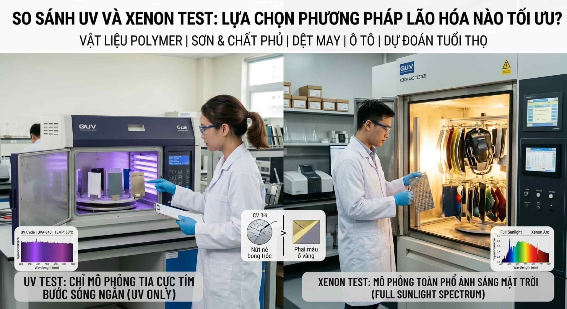 So Sánh UV Và Xenon Test Khác Nhau Như Thế Nào? Cách Lựa Chọn 11 So sánh UV và Xenon Test chi tiết, đầy đủ nhất