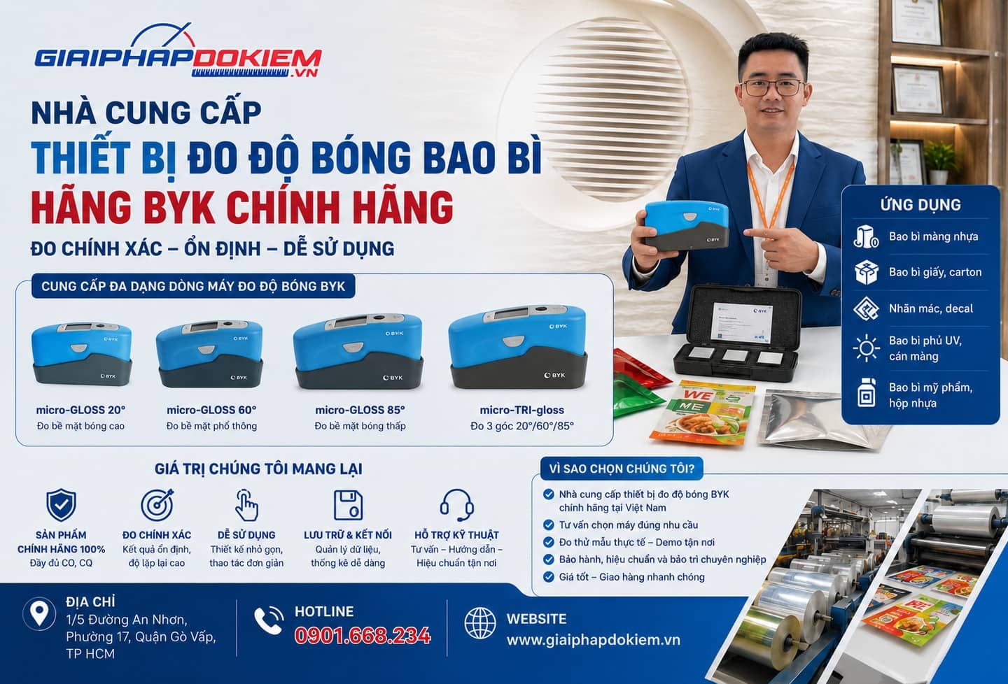 Thiết Bị Đo Độ Bóng Bao Bì Hãng BYK Chính Hãng, Đo Chính Xác 12 Thiệu về thiết bị đo độ bóng bao bì hãng BYK