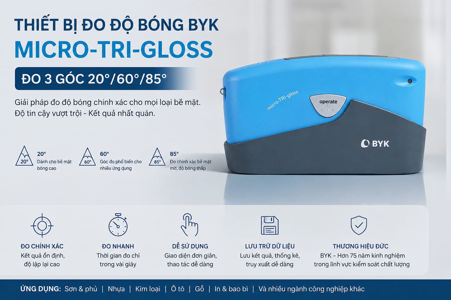 Thiết Bị Đo Độ Bóng Bao Bì Hãng BYK Chính Hãng, Đo Chính Xác 10 Thiệu về thiết bị đo độ bóng bao bì hãng BYK