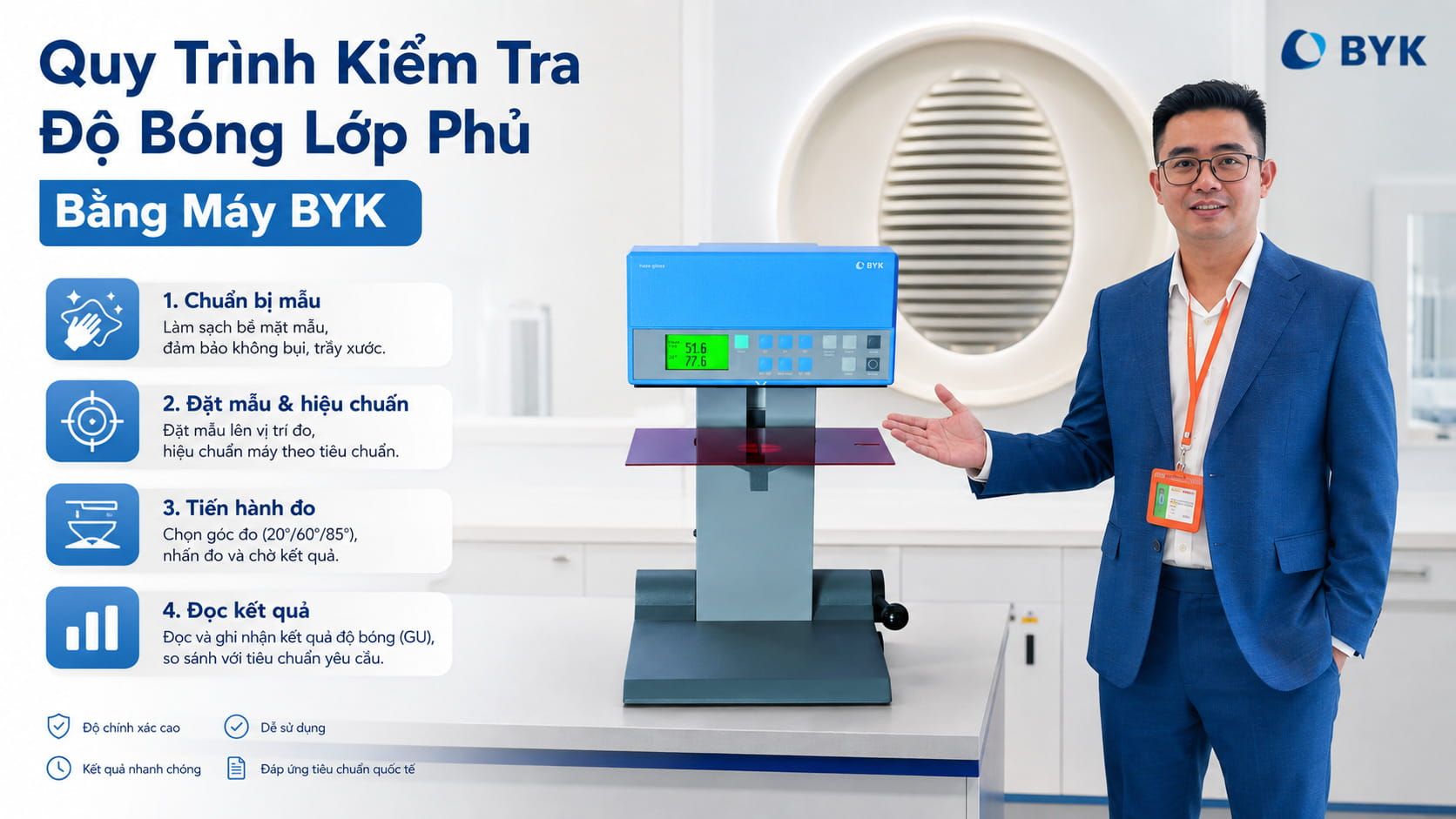 Kiểm Tra Độ Bóng Lớp Phủ BYK: Quy Trình Và Cách Đánh Giá Chính Xác 12 Hướng dẫn cách sử dụng máy kiểm tra độ bóng lớp phủ BYK