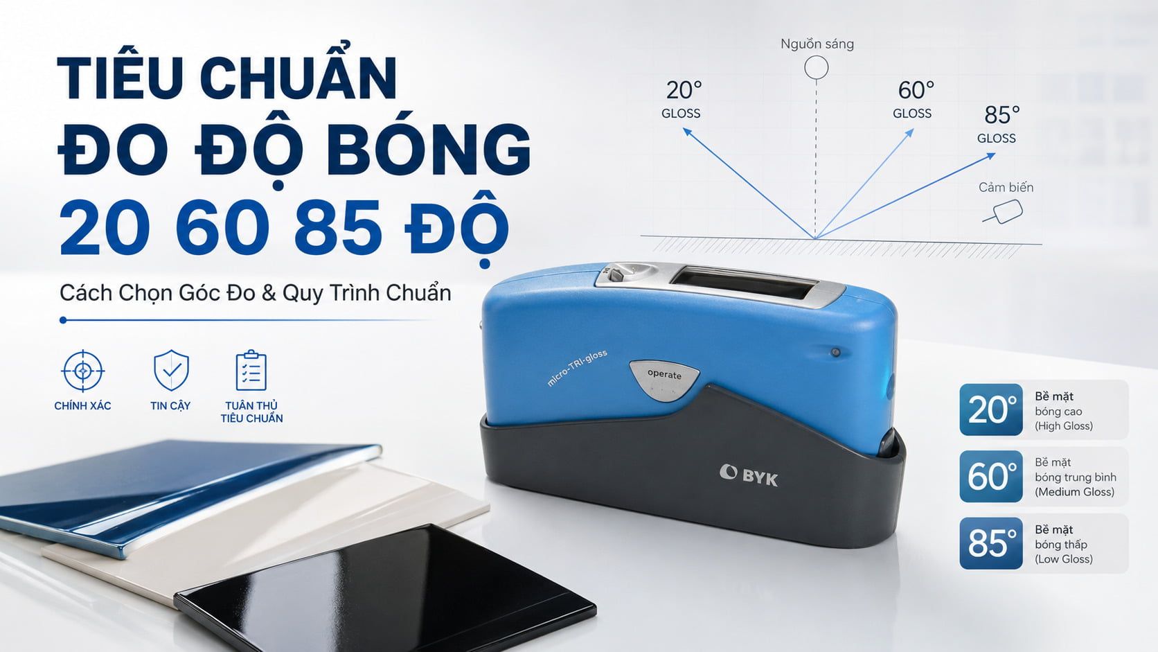 Tiêu Chuẩn Đo Độ Bóng 20 60 85 Độ: Cách Chọn Góc Đo & Quy Trình Chuẩn 37 Tiêu chuẩn đo độ bóng 20 60 85 độ