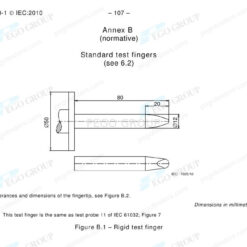 Đầu dò ngón tay cứng IEC61010-1 Clause 6.2.1 Annex B Figure B.1 kim loại và nylon 8 pl205229070 iec61010 1 clause 6 2 1 annex b figure b 1 rigid finger probe metal and nylon construction